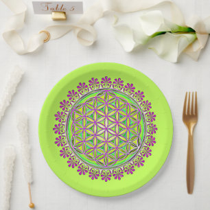 Flower Of Life - Vintage Blossom Ornaments 2 Paper Plate