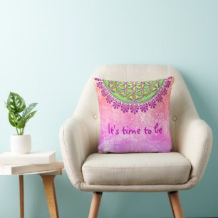 Flower Of Life - Vintage Blossom Ornaments 2 Throw Pillow