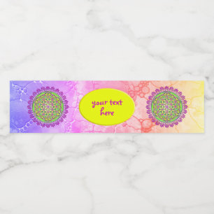 Flower Of Life - Vintage Blossom Ornaments 2 Water Bottle Label