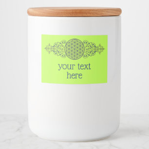 Flower Of Life - Vintage Ornaments blue gold Food Label