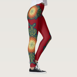 Flower Of Life - vintage ornaments gold 2 Leggings
