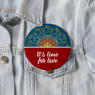 Flower Of Life - Vintage Ornaments Mandala 1 4 Inch Round Button