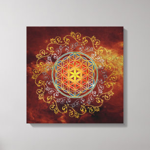Flower Of Life - Vintage Ornaments Mandala 1 Canvas Print