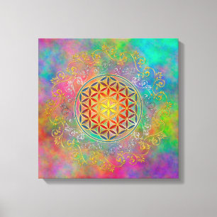 Flower Of Life - Vintage Ornaments Mandala 1 Canvas Print