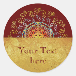 Flower Of Life - Vintage Ornaments Mandala 1 Classic Round Sticker