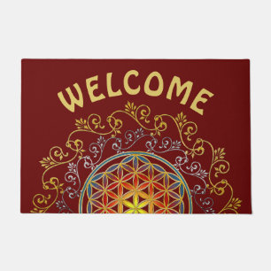 Flower Of Life - Vintage Ornaments Mandala 1 Doormat
