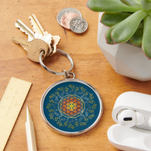 Flower Of Life - Vintage Ornaments Mandala 1 Keychain