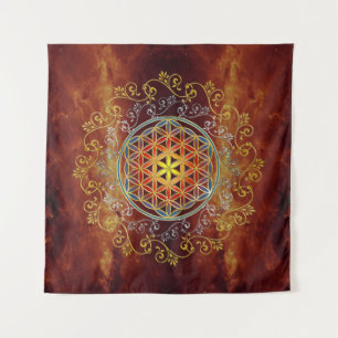 Flower Of Life - Vintage Ornaments Mandala 1 Tapestry