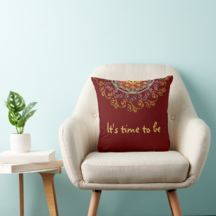 Flower Of Life - Vintage Ornaments Mandala 1 Throw Pillow