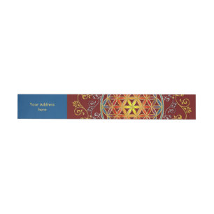 Flower Of Life - Vintage Ornaments Mandala 1 Wraparound Address Label