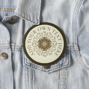 Flower Of Life - Vintage Ornaments Mandala 2 4 Inch Round Button