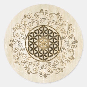 Flower Of Life - Vintage Ornaments Mandala 2 Classic Round Sticker