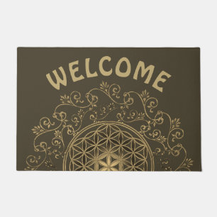 Flower Of Life - Vintage Ornaments Mandala 2 Doormat