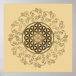 Flower Of Life - Vintage Ornaments Mandala 2 Poster