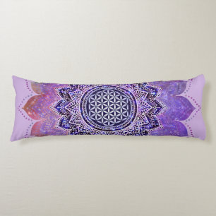 Flower Of Life - Vintage Style Galaxy Space 1 Body Pillow