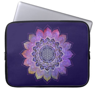 Flower Of Life - Vintage Style Galaxy Space 1 Laptop Sleeve