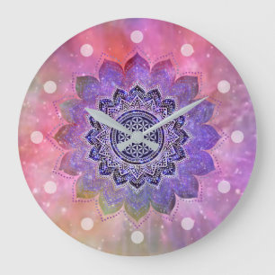 Flower Of Life - Vintage Style Galaxy Space 1 Large Clock