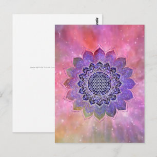 Flower Of Life - Vintage Style Galaxy Space 1 Postcard