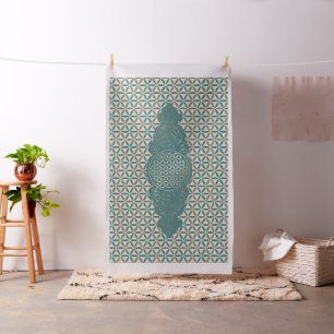 Flower of Life - vintage X & stamp pattern BG 1 Fabric
