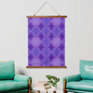 FLOWER OF LIFE - violet lila pattern Hanging Tapestry