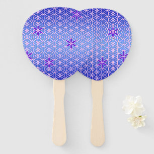FLOWER OF LIFE - violet pink pattern Hand Fan