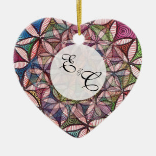 Flower of Life Watercolor art Ceramic Ornament