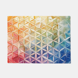 Flower of Life - Watercolor Painting Doormat