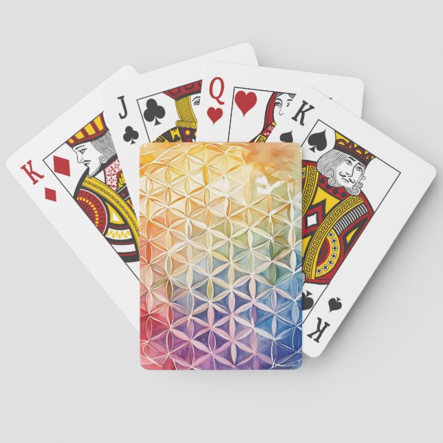 Flower of Life - Watercolor Painting Playing Cards (Back)