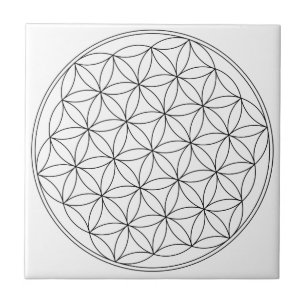 Flower of Life White Tile