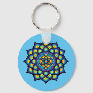 Flower of Life with Metatron's Cube Keychain