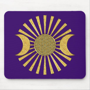Flower Of Life with Moon Mouse Pad