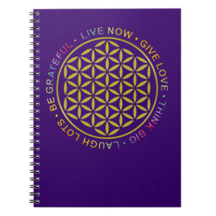 Flower Of Life with Rules Of Life Notebook