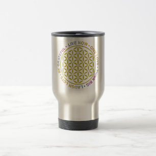 Flower Of Life with Rules Of Life Travel Mug