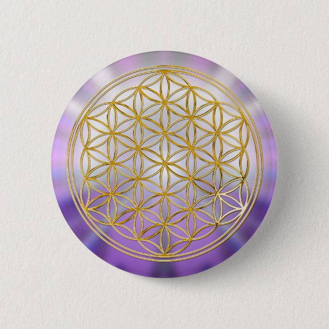 Flower Of Life Yantra 2 Inch Round Button (Front)