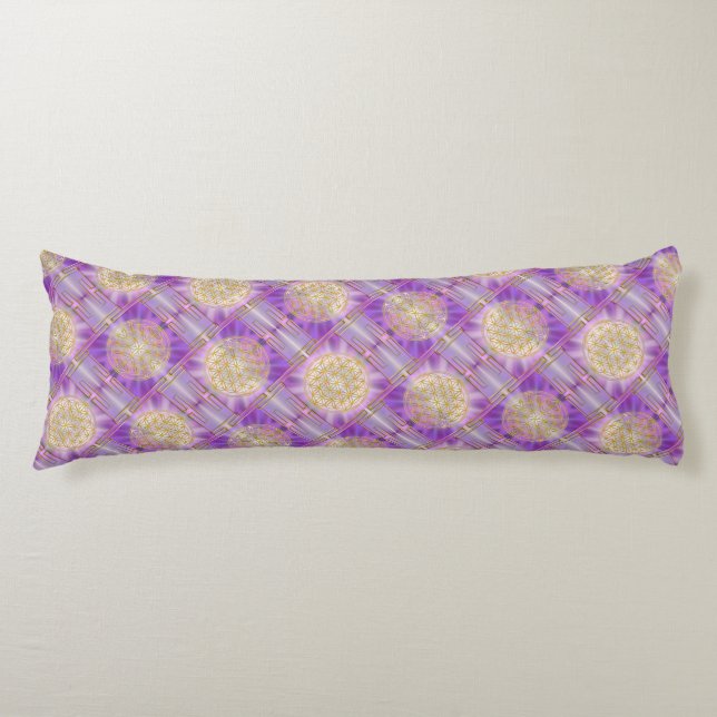 FLOWER OF LIFE - Yantra seamless pattern  Body Pillow (Front)