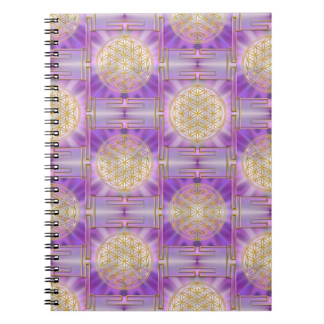 FLOWER OF LIFE - Yantra seamless pattern Notebook (Front)