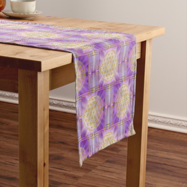 FLOWER OF LIFE - Yantra seamless pattern Short Table Runner (In Situ)