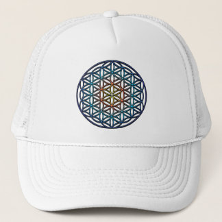 Flower of Life (yellow orange blue gradient) Trucker Hat