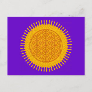 Flower Of Life - yellow sunny Postcard