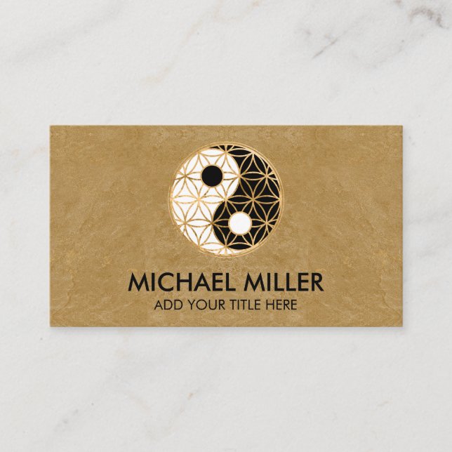 Flower of life - Yin Yang symbol Business Card (Front)