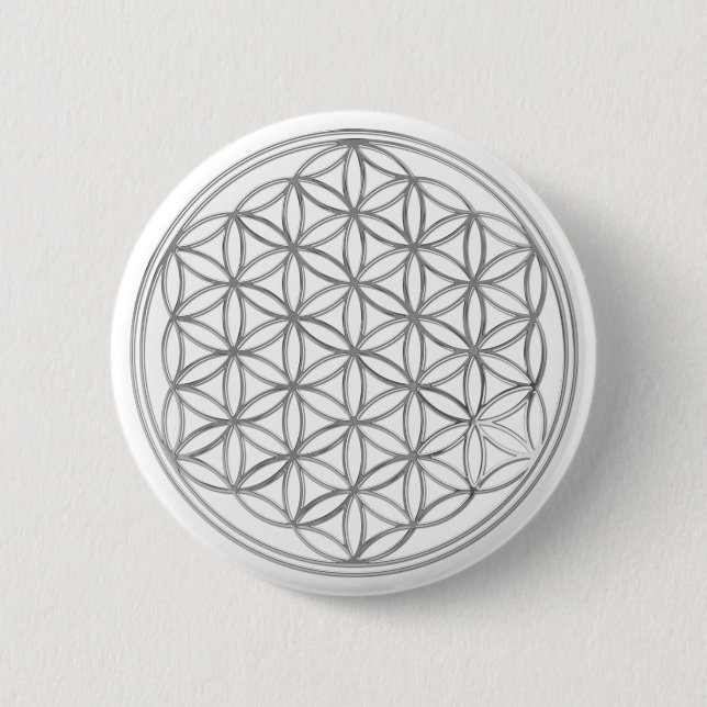 Flower Of Live / silver 2 Inch Round Button (Front)
