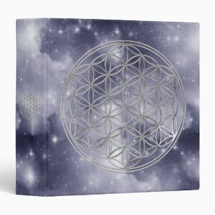 Flower Of Live / silver   dark blue universe Binder