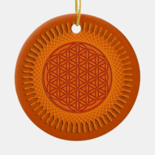 Flower Of Live / sun design Ceramic Ornament