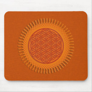 Flower Of Live / sun design Mouse Pad