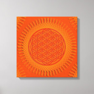 Flower Of Live - sun - seamless pattern 1 Canvas Print