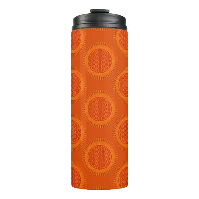 Flower Of Live - sun - seamless pattern 1 Thermal Tumbler (Front)
