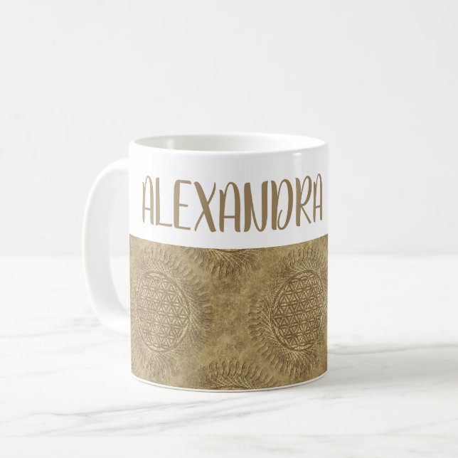 Flower Of Live - sun - seamless pattern 4 Coffee Mug (Front Left)