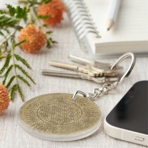 Flower Of Live - sun - seamless pattern 4 Keychain