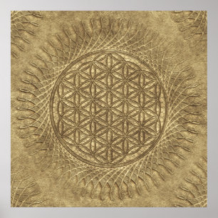 Flower Of Live - sun - seamless pattern 4 Poster