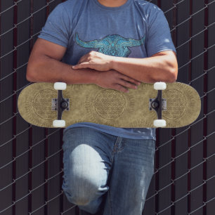 Flower Of Live - sun - seamless pattern 4 Skateboard